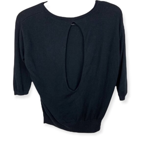Aritzia Wilfred Cashmere Silk Knit Sweater Black Size XS Back‎ Cut Out Cocette - Picture 4 of 7